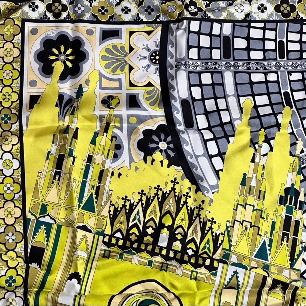 Emilio Pucci Cities of‎ the World Milan Duomo Silk Scarf Rare Collectible Print - Picture 5 of 13